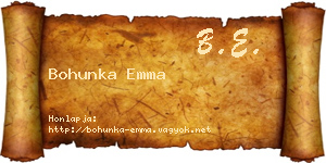 Bohunka Emma névjegykártya