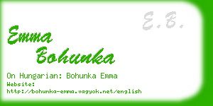 emma bohunka business card